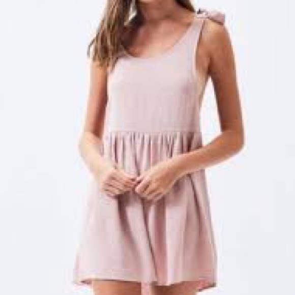 PACSUN ~ LOTTIE MOSS Tie-Shoulder Babydoll Linen Dress - Picture 4 of 5